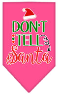 Load image into Gallery viewer, Christmas Pet and Dog Bandana Screen Printed, "Don't Tell Santa"
