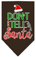 Load image into Gallery viewer, Christmas Pet and Dog Bandana Screen Printed, "Don't Tell Santa"
