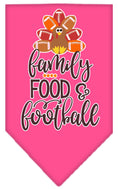 Load image into Gallery viewer, Pet and Dog Bandana Screen Printed, "Family, Food, & Football"
