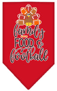 Load image into Gallery viewer, Pet and Dog Bandana Screen Printed, "Family, Food, & Football"
