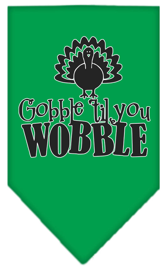 Pet and Dog Bandana Screen Printed, "Gobble Til You Wobble"