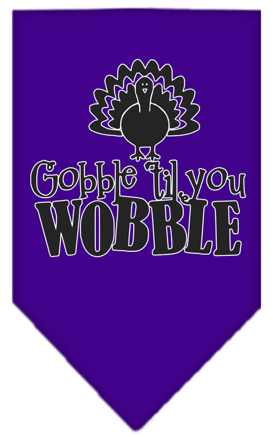 Pet and Dog Bandana Screen Printed, "Gobble Til You Wobble"