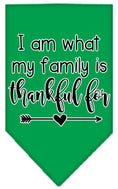 Load image into Gallery viewer, Pet and Dog Bandana Screen Printed, "I Am What My Family Is Thankful For"
