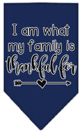 Load image into Gallery viewer, Pet and Dog Bandana Screen Printed, "I Am What My Family Is Thankful For"
