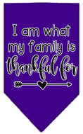 Load image into Gallery viewer, Pet and Dog Bandana Screen Printed, "I Am What My Family Is Thankful For"

