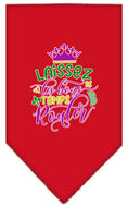 Load image into Gallery viewer, Pet and Dog Bandana Screen Printed, "Laissez Les Bons Temps Rouler"
