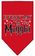 Load image into Gallery viewer, Pet and Dog Bandana Screen Printed, "Everyday I'm Mugglin"
