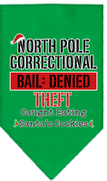 Load image into Gallery viewer, Christmas Pet and Dog Bandana Screen Printed, "North Pole Correctional"
