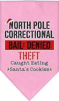 Load image into Gallery viewer, Christmas Pet and Dog Bandana Screen Printed, "North Pole Correctional"
