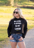 Load image into Gallery viewer, Walking Puppies is My Cardio | Gift for Dog Moms | Women's Crop Hoodie
