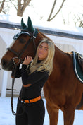 Load image into Gallery viewer, Horse Bonnet | Green- Black & White
