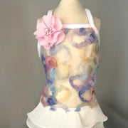 Chiffon Summer Floral Ruffle Dog Dress 