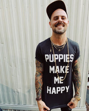 Puppies Make Me Happy Uni-Sex Shirt  | Present for Dog Lovers