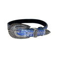 Load image into Gallery viewer, Stunning Multi-Color Blue/Silver Snake With Our Custom 3-Piece Italian Hardware
