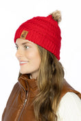 Load image into Gallery viewer, Scarlet Ribbed Beanie with Pom - Southlake Paws
