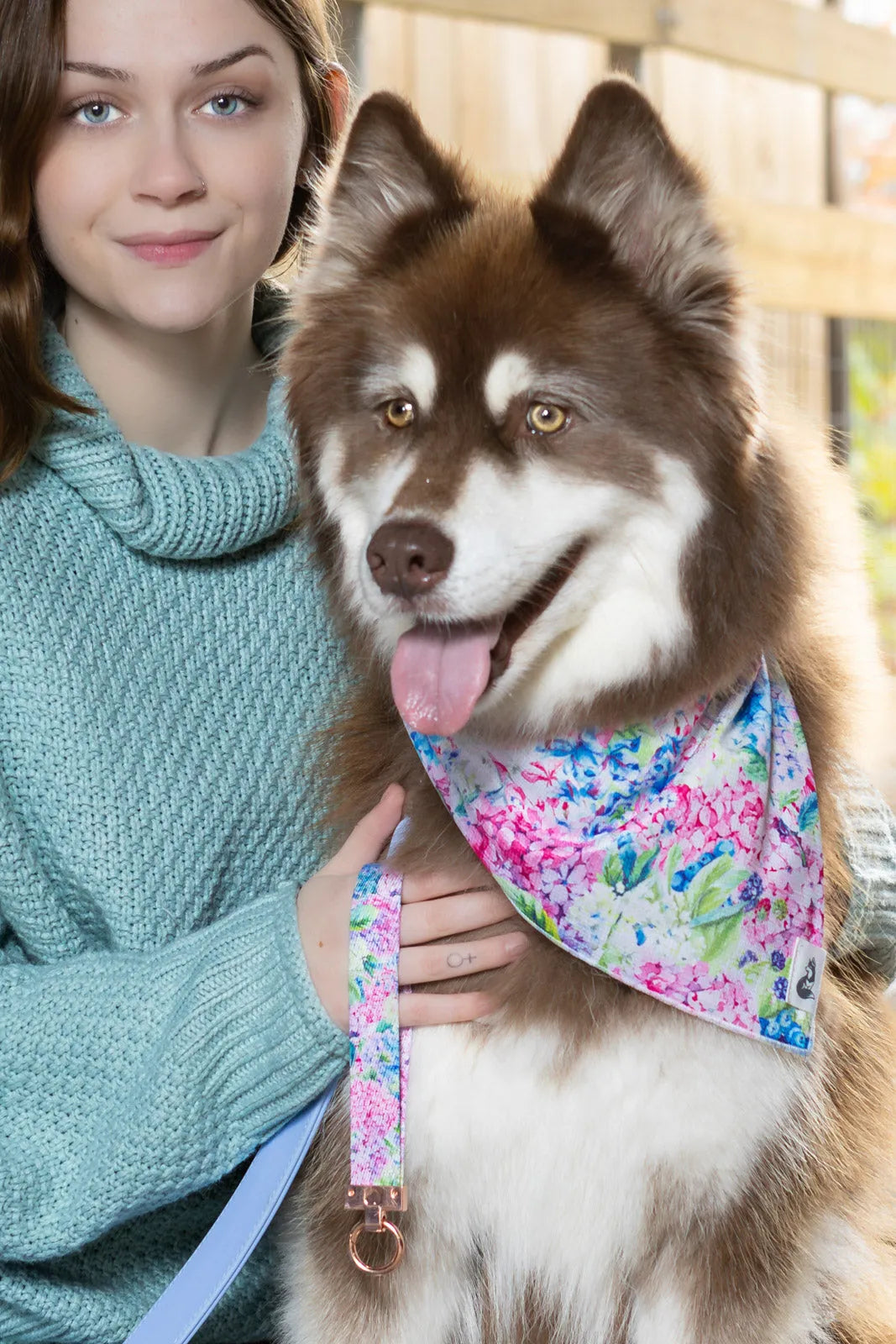 Hydrangea Haven Dog Bandana & Matching Keychain - Southlake Paws