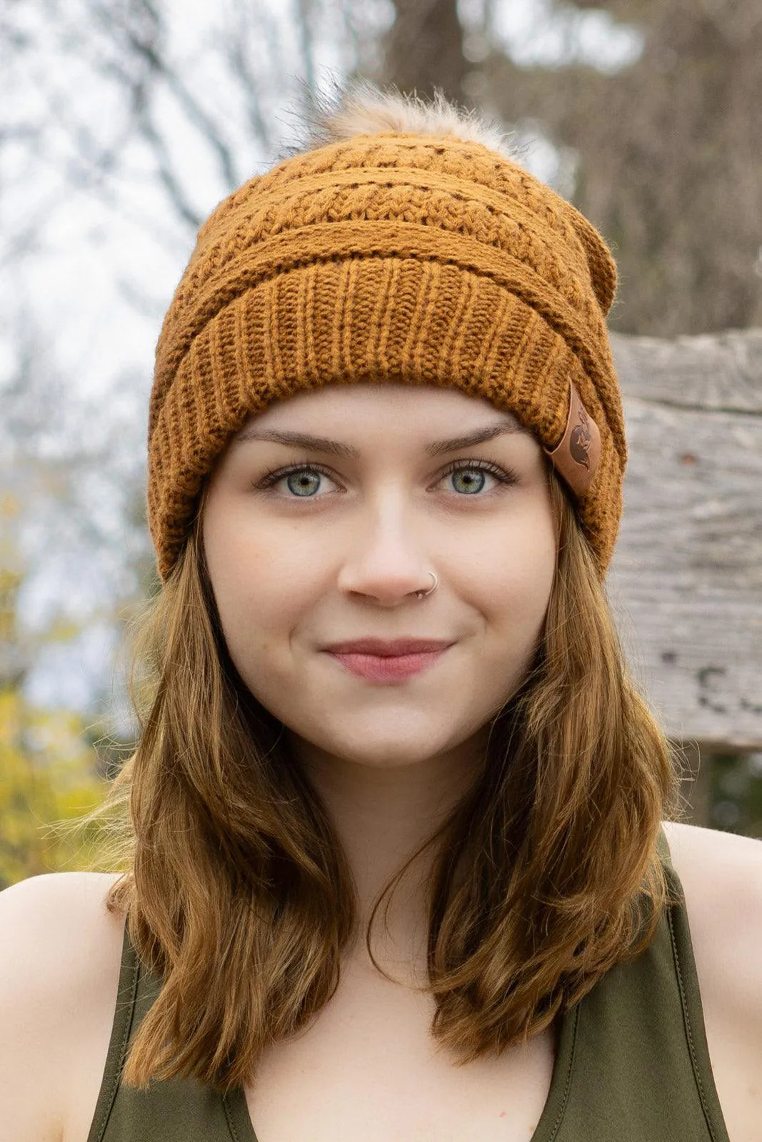 Sequoia Ribbed Knit Hat with Pom - Southlake Paws