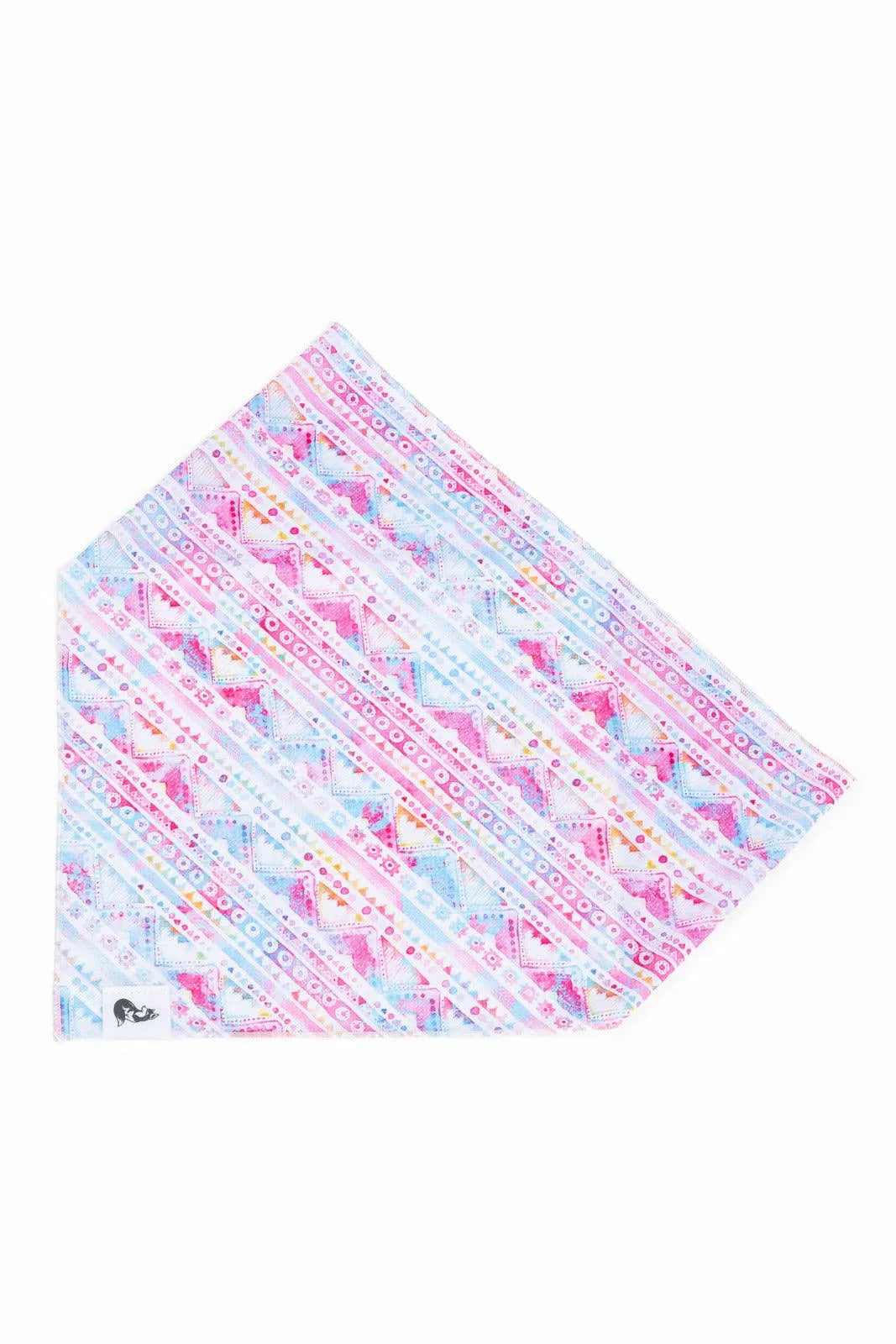 Pink and Blue Tribal Dog Bandana & Matching Keychain - Southlake Paws