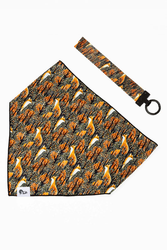 Foxes in Fall Dog Bandana & Matching Keychain - Southlake Paws