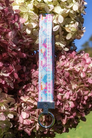 Pink and Blue Wristlet Keychain