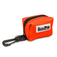 Load image into Gallery viewer, Neon orange poop bag holder by The Modern Dog Company with a zippered design and clip for easy attachment.
