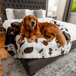 PupProtector™ Waterproof Throw Blanket - Brown Faux Cowhide