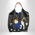 Load image into Gallery viewer, Women's Large Nylon Vintage Dog Classic Square String Handbag - image 4
