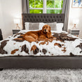 Load image into Gallery viewer, PupProtector™ Waterproof Throw Blanket - Brown Faux Cowhide
