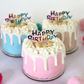Load image into Gallery viewer, Three small birthday cakes with 'Happy Birthday' toppers on a white background
