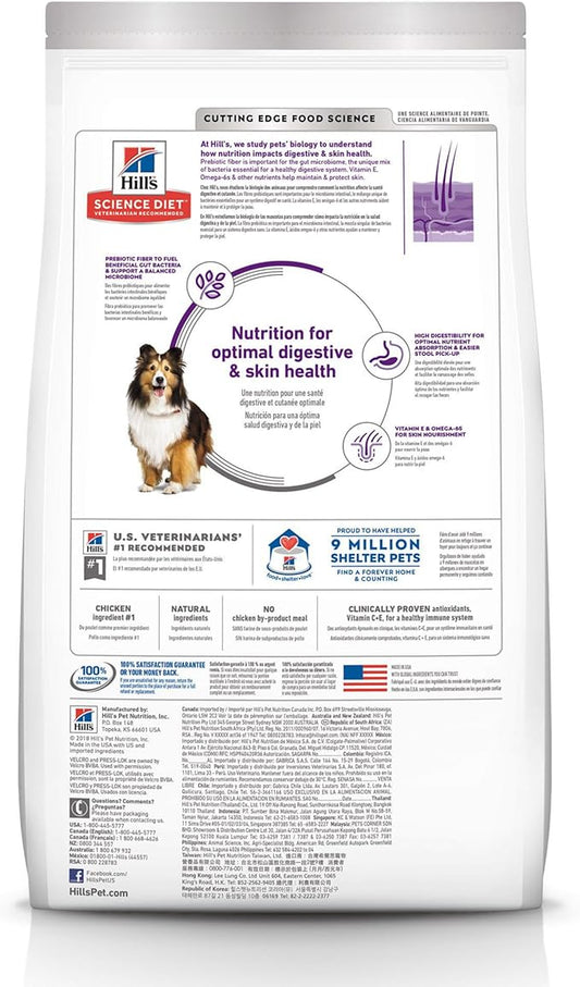 Hill's Science Diet Adult Sensitive Stomach & Skin Chicken Recipe Dry Dog Food Bag 