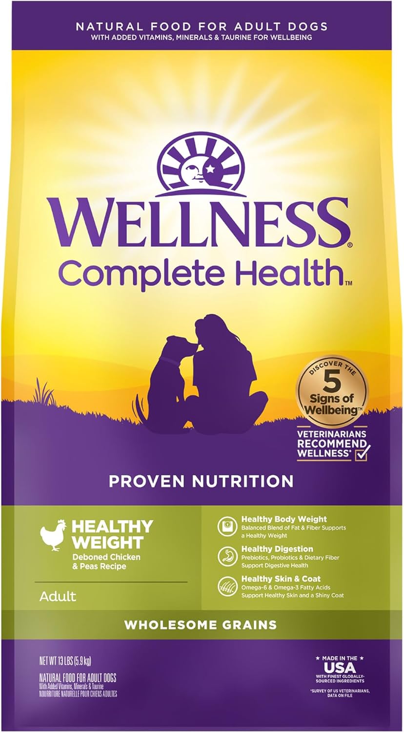 Wellness Complete Health Adult Healthy Weight Chicken and Peas Dog Food 
