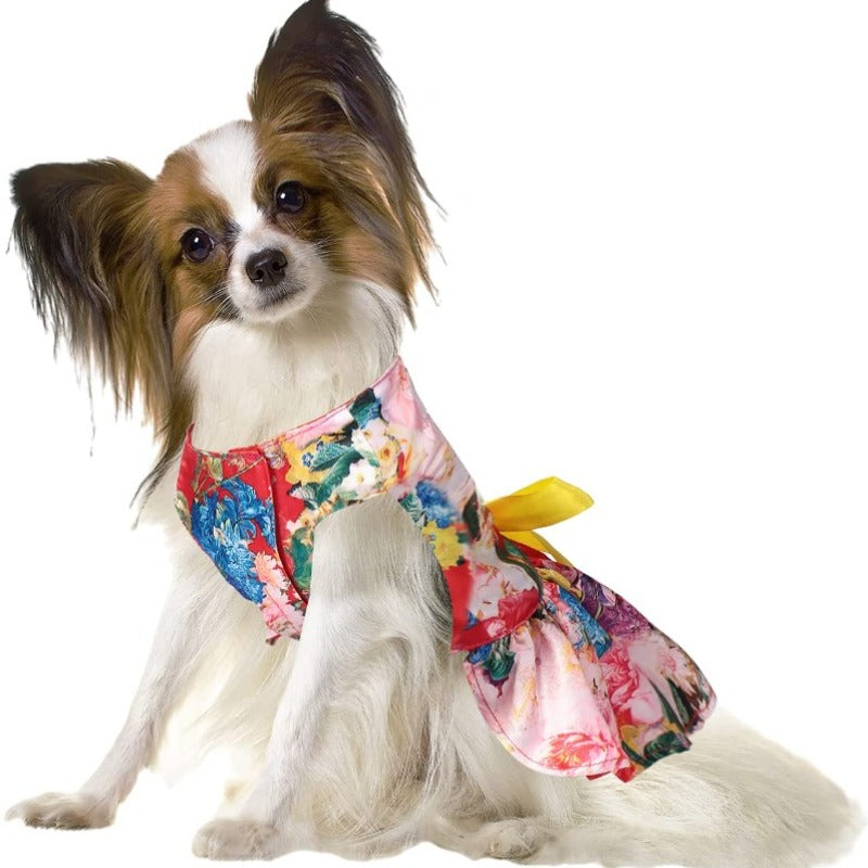 Red Floral Dog Party Dress - Southlake Paws