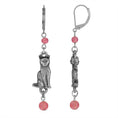 Load image into Gallery viewer, Round Smooth Bead Sitting Cat Dangle Earrings
