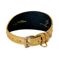 Load image into Gallery viewer, Glam Gold Embossed Studded Italian Leather 3” Wide Style Collar
