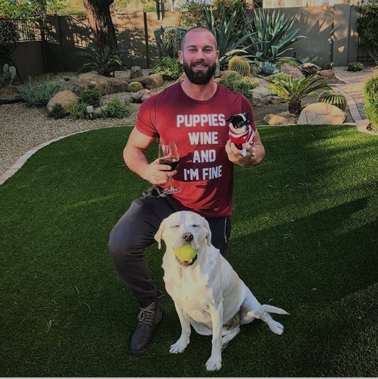 Puppies, Wine and I'm Fine  | Uni-Sex Crewneck Tee