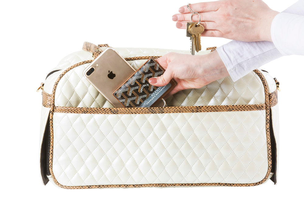 Marlee - Ivory Quilted With Snake