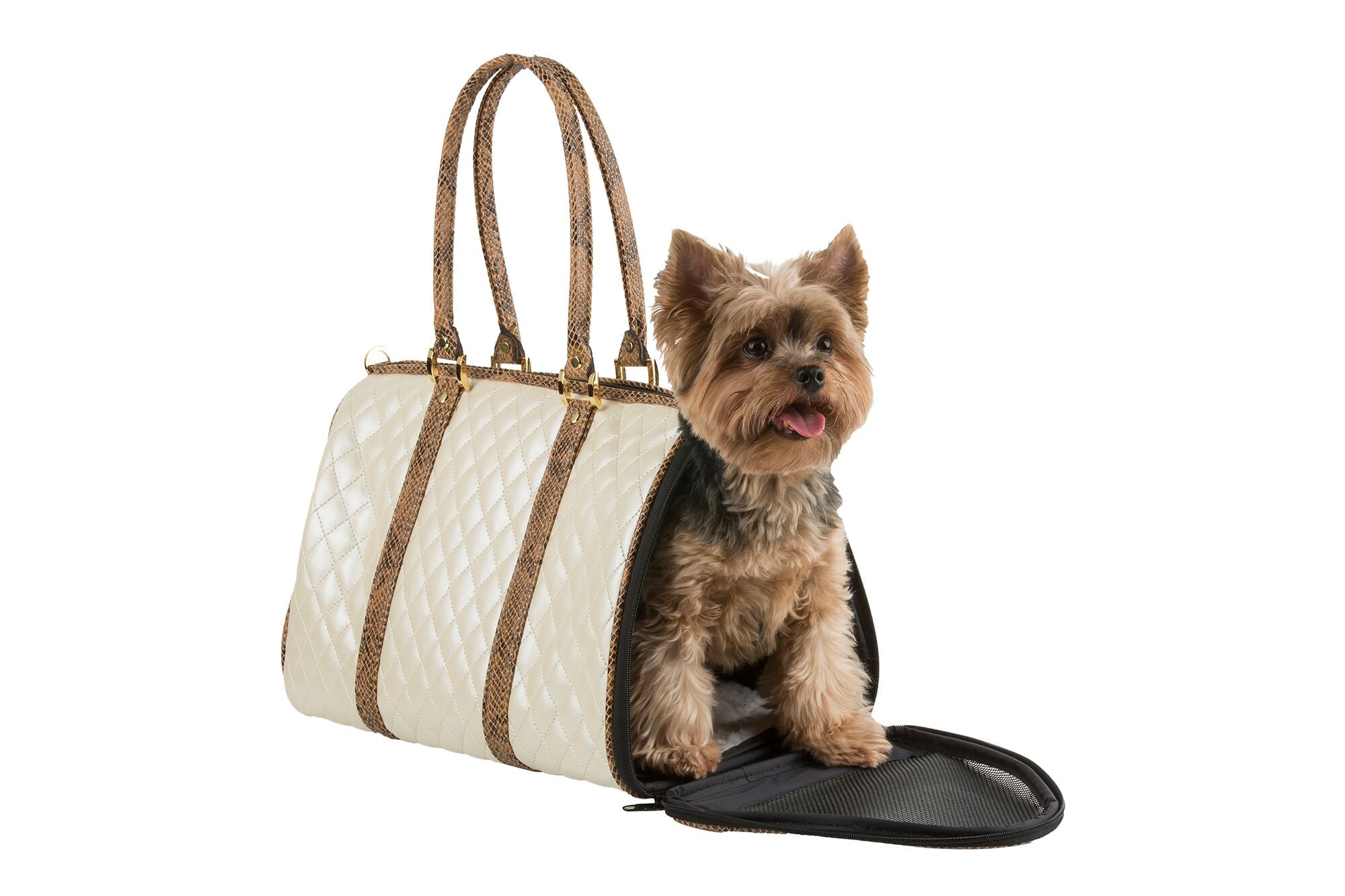 Duffel Ivory Quilted Luxe Snake Trim