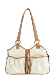 METRO - Ivory Quilted With Tassel