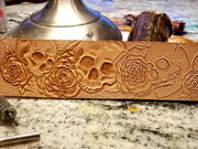 Skull and Roses Dog Collar 