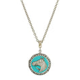 Load image into Gallery viewer, Southwest Turquoise Enamel Horse Head Round Locket Necklace 24"
