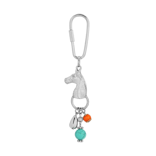 Horse Multi Bead Carabiner Key Chain