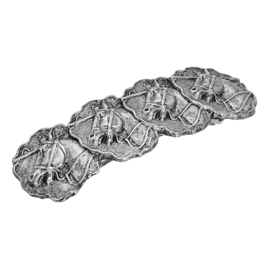 Equestrian Race Horses Antiqued Hair Barrette