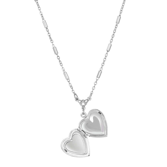 Sapphire Blue Horse Heart Locket Necklace 16" + 3" Extender