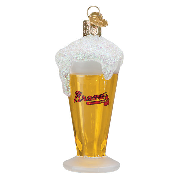 Braves Glass Of Beer Ornament - Southlake Paws
