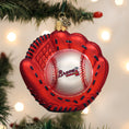 Load image into Gallery viewer, Braves Baseball Mitt Ornament - Southlake Paws
