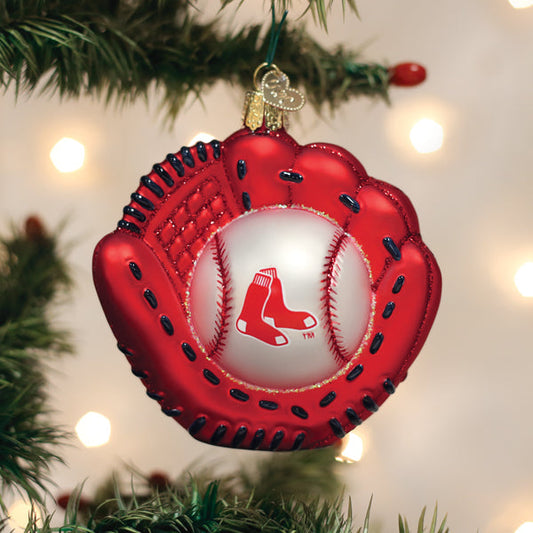 Red Sox Baseball Mitt Ornament - Southlake Paws