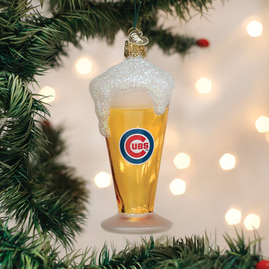 Cubs Glass Of Beer Ornament - Southlake Paws