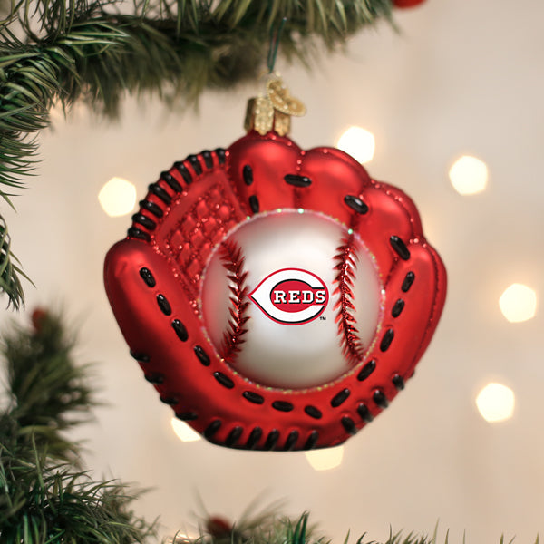 Reds Baseball Mitt Ornament - Southlake Paws