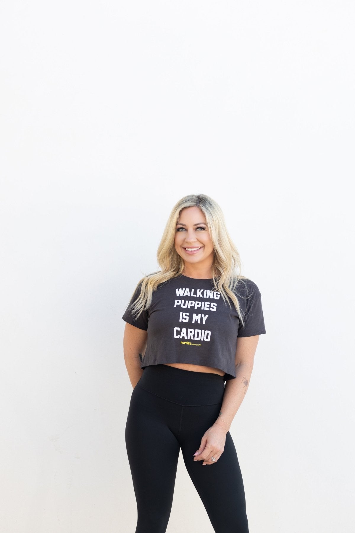 Walking Puppies Is My Cardio Crop Tee | Gift for Dog Owners