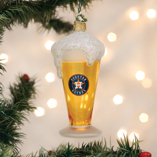 Astros Glass Of Beer Ornament - Southlake Paws